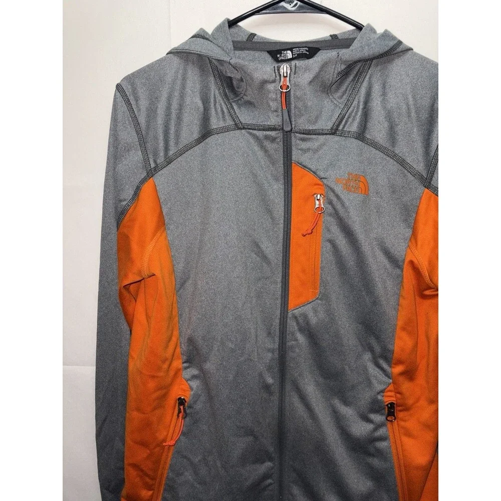 The North Face Canyonlands Full Zip Mens Small Gray Orange Colorblock Hooded